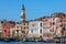 Bell tower of the Saint Bartholomew church in Venice