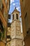 Bell tower of Sainte Reparate Cathedral Basilique in Nice, South of France