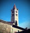 Bell tower of San Zeno Basilica in Verona in Italy with vintage