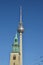 The bell tower of St. Mary`s Church and Berlin TV tower