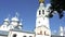 The Bell Tower of St. Sophia Cathedral of the Vologda Kremlin on a clear sunny day