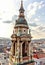 Bell Tower of St. Stephen`s Basilica at sunset