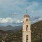 Bell tower in village of Palasca in Balagne region of Corsica