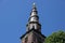 The bell tower of the Vor Frelsers Kirke church in Copenhagen