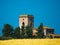 Bell tower in a wheat field