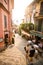 Bellagio. Lake Como. Amazing Old Narrow Street in Bellagio. Lake Como, Italy, Europe. Famous Picturesque