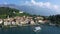 Bellagio by Lake Como with ferry Aerial view Italy Summer