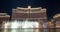 Bellagio Resort water fountain show at night