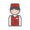 Bellboy icon with red uniform