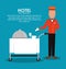 Bellboy menu hotel service icon, vector