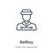 Bellboy outline vector icon. Thin line black bellboy icon, flat vector simple element illustration from editable hotel concept