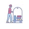 Bellboy at work - modern colored line design style icon