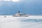 The Belle Epoque restored vintage paddle boat named Italie cruising on the Lake Geneva lac Leman from Montreux, Vaud,