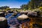 Bellever Forest And Dart River on Dartmoor National Park in Devo