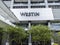 Bellevue, WA USA - circa June 2021: Low angle view of the entrance to the Westin hotel in downtown Bellevue near the mall