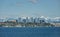 Bellevue, Washington and Cascade Mountains across Lake Washington