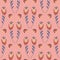 Bellflower on pink beige background seamless pattern for textile and wrapping paper design