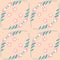 Bellflower on pink beige background seamless pattern for textile and wrapping paper design