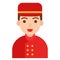 Bellhop icon, profession and job vector illustration