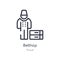 bellhop outline icon. isolated line vector illustration from travel collection. editable thin stroke bellhop icon on white