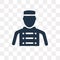 Bellhop vector icon isolated on transparent background, Bellhop