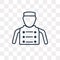 Bellhop vector icon isolated on transparent background, linear B