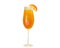 Bellini cocktail. Refreshing summer alcoholic drink with a slice of peach.