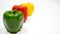 Bellpepper in white background or capsicum