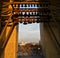 Bells on the bell tower of St. Sophia Cathedral in Kiev and a view from above on the Mikhailovsky Golden-domed Monastery