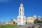 Belltower of the Samara Iversky Monastery in the sunny day. Samara