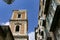 Belltower of Santa Chiara Church in Naples, Italy