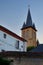 Belltower of the St Pierre of Arzacq-Arraziguet, small town along the Le Puy Route