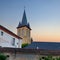 Belltower of the St Pierre of Arzacq-Arraziguet, small town along the Le Puy Route