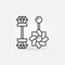 Belly button rings icon - vector piercing jewelry outline sign