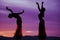 Belly dancer purple silhouette two