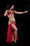 Belly Dancer in Red Costume