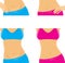 Belly and slim waist. Female body parts