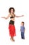 Bellydance mother with baby