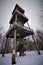 Belmont mound state park observation tower in Winter