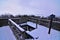 Belmont mound state park observation tower in Winter view