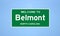 Belmont, North Carolina city limit sign. Town sign from the USA.
