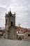 Belmonte historic village Sao Tiago church with bell on the tower, in Portugal