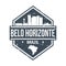 Belo Horizonte Brazil Travel Stamp Icon Skyline City Design Tourism Badge.