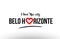 belo horizonte city name love heart visit tourism logo icon design