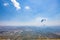 Belo Horizonte, Minas Gerais, Brazil. Paraglider flying from top