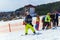 BELORETSK,RUSSIA, 13 APRIL 2019 - young man snowboarder makes a jump on the ski slope in the Ural mountains