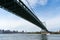 Below the Triborough Bridge connecting Astoria Queens New York to Wards and Randall`s Island over the East River