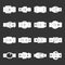 Belt buckles icons set grey vector