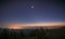 Belt of Venus during sunrise in mountains