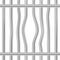 Belted jail bars cage. Broken iron prison cell vector.